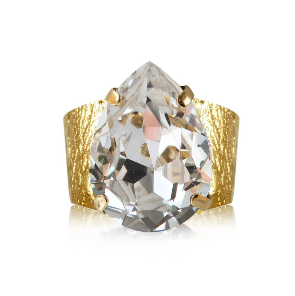 Caroline Svedbom - Ring Classic Drop Guld Crystal