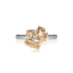 Caroline Svedbom - Ring Isa Rhodium Light Peach Combo