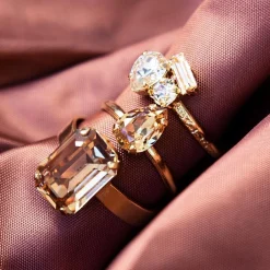 Caroline Svedbom - Ring Isa Rhodium Light Peach Combo