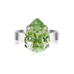 Caroline Svedbom - Ring Mini Drop Rhodium Peridot