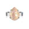 Caroline Svedbom - Ring Mini Drop Rhodium Ivory Cream Delite