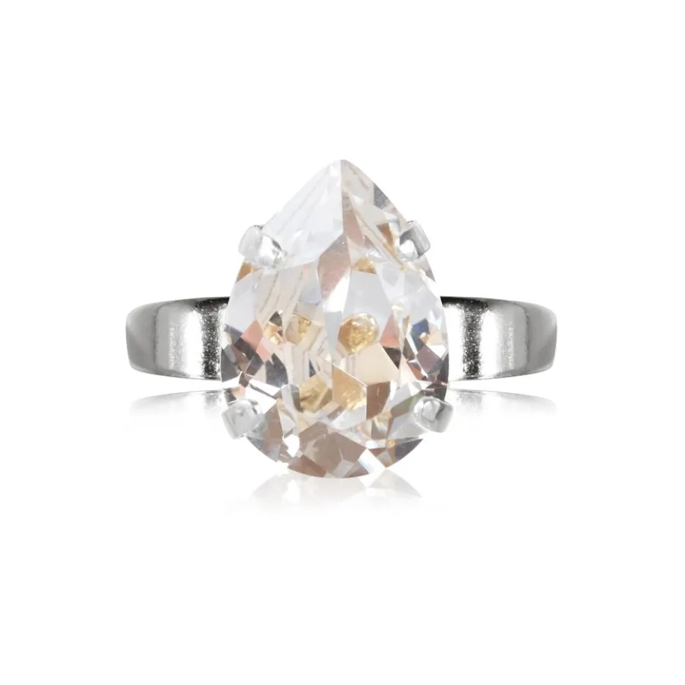 Caroline Svedbom - Ring Mini Drop Rhodium Crystal