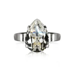 Caroline Svedbom - Ring Mini Drop Rhodium Crystal