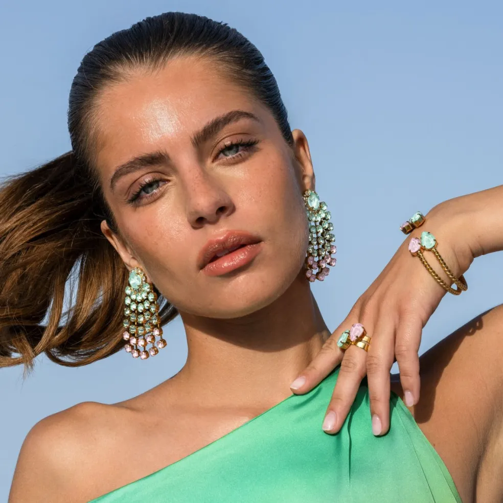 Caroline Svedbom - Ring Mini Drop Guld Soft Mint