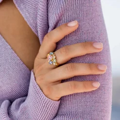 Caroline Svedbom - Ring Molly Rhodium Dreamscape Combo