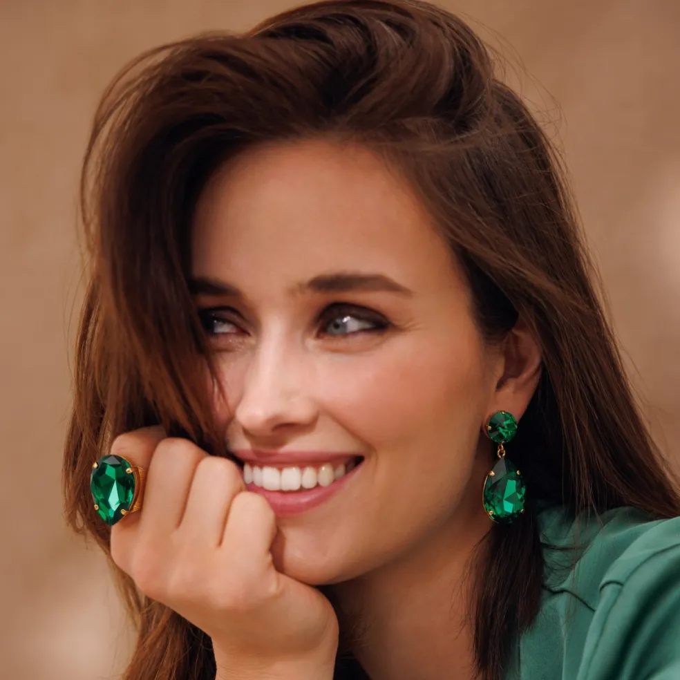 Caroline Svedbom - Ring Perfect Drop Guld Majestic Green