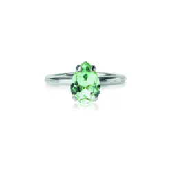 Caroline Svedbom - Ring Petite Drop Rhodium Chrysolite