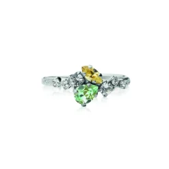 Caroline Svedbom - Ring Sandra Rhodium Chrysolite Jonquil