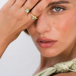 Caroline Svedbom - Ring Sandra Rhodium Chrysolite Jonquil