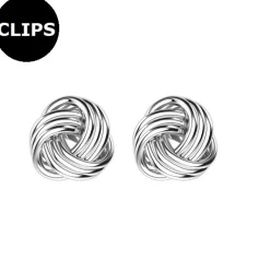 Clipsörhängen - Stål Knut Trio Silver