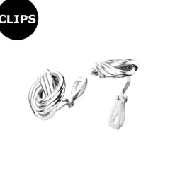 Clipsörhängen - Stål Knut Trio Silver