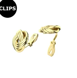 Clipsörhängen - Stål Knut Trio Guld