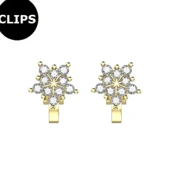 Clipsörhängen - Stål Star CZ Guld