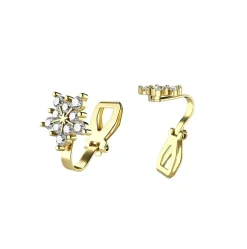 Clipsörhängen - Stål Star CZ Guld