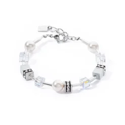 Coeur De Lion - Armband Geocube Pearl Silver