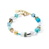 Coeur De Lion - Armband Geocube Iconic Turquoise Guld