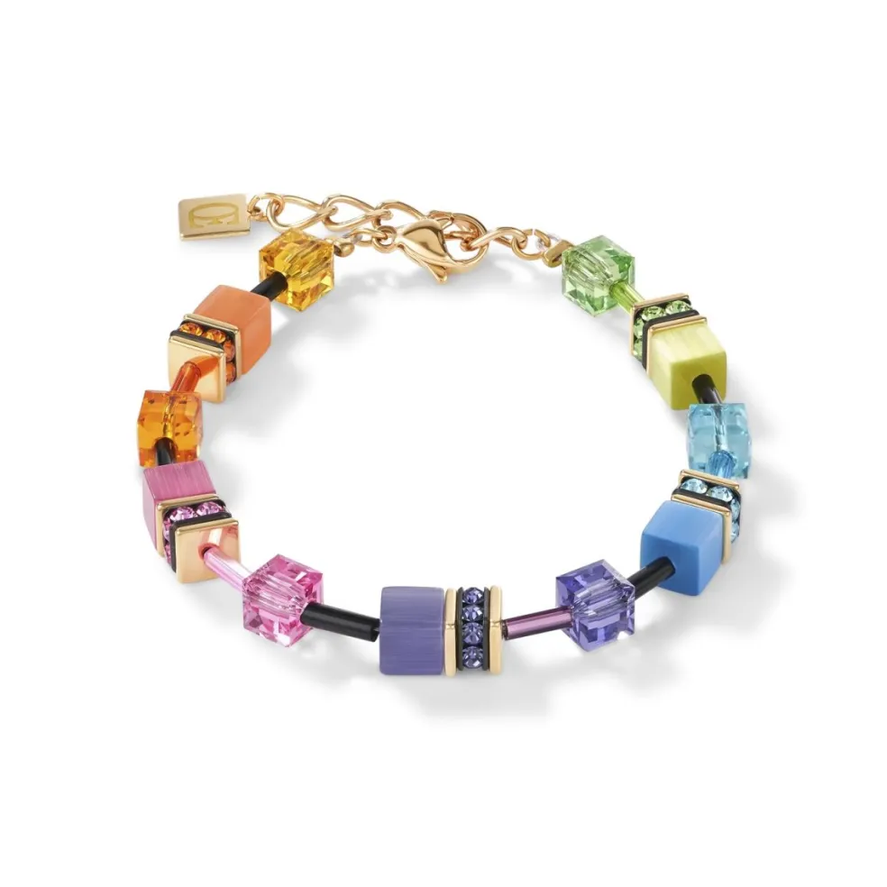 Coeur De Lion - Armband Geocube Iconic Rainbow Guld