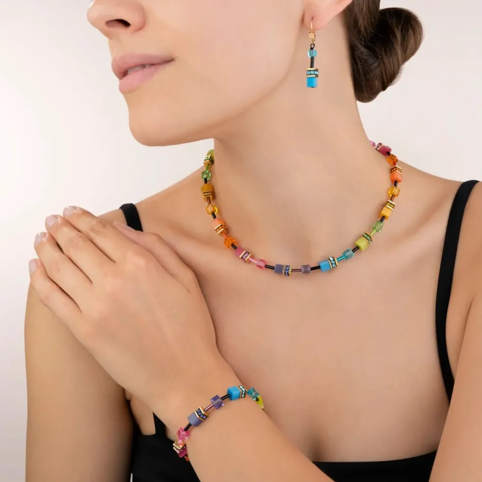 Coeur De Lion - Armband Geocube Iconic Rainbow Guld