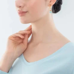 Coeur De Lion - Örhängen Geocube Iconic Turquoise Guld