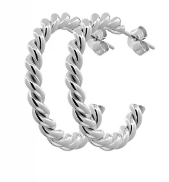 CU Jewellery - Örhängen Two Twinned Hoop Silver