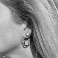 CU Jewellery - Örhängen Two Twinned Hoop Silver