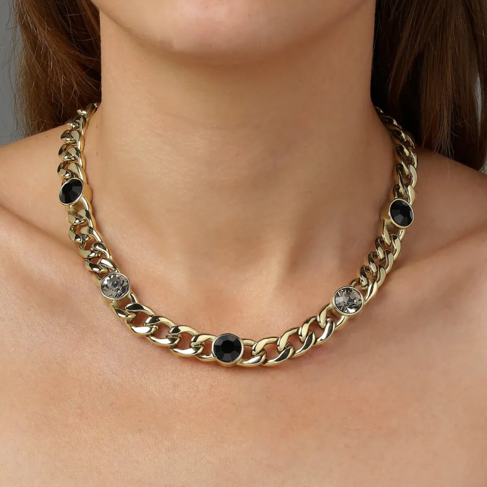 Dyrberg/Kern - Halsband Angelina Guld Svart