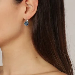 Dyrberg/Kern - Örhängen Louise Silver Royalblå