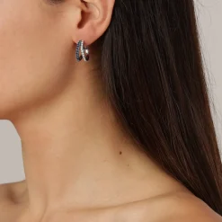 Dyrberg/Kern - Örhängen Twinnie Silver Blå