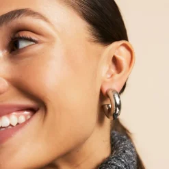 Edblad - Örhängen Chunky Creoles L Stål