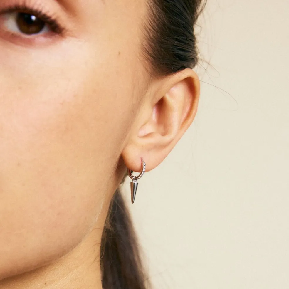 Edblad - Örhängen Peak Hoops Mini Sparkle Stål Klar