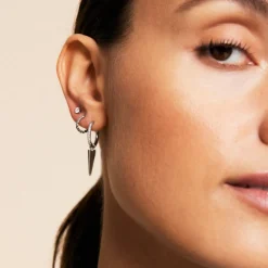 Edblad - Örhängen Peak Hoops Sparkle Stål Klar