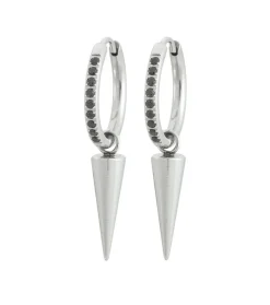 Edblad - Örhängen Peak Hoops Sparkle Stål Svart