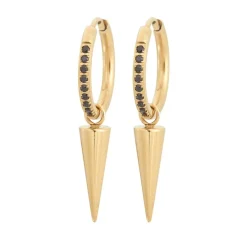 Edblad - Örhängen Peak Hoops Sparkle Guld Svart