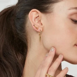 Edblad - Örhängen Peak Hoops Sparkle Guld Svart