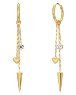 Edblad - Örhängen Peak Hoops Multi Heart Guld