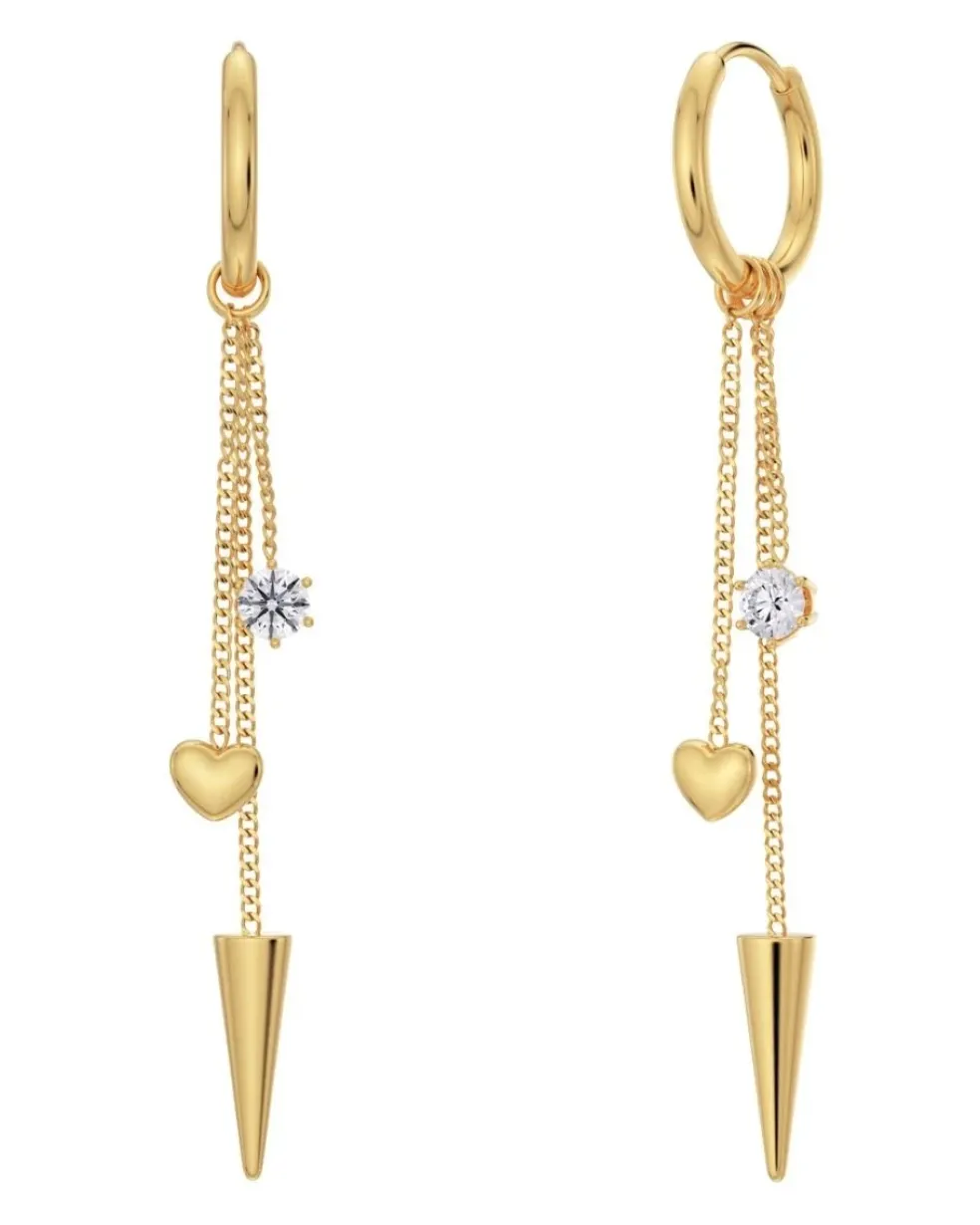 Edblad - Örhängen Peak Hoops Multi Heart Guld