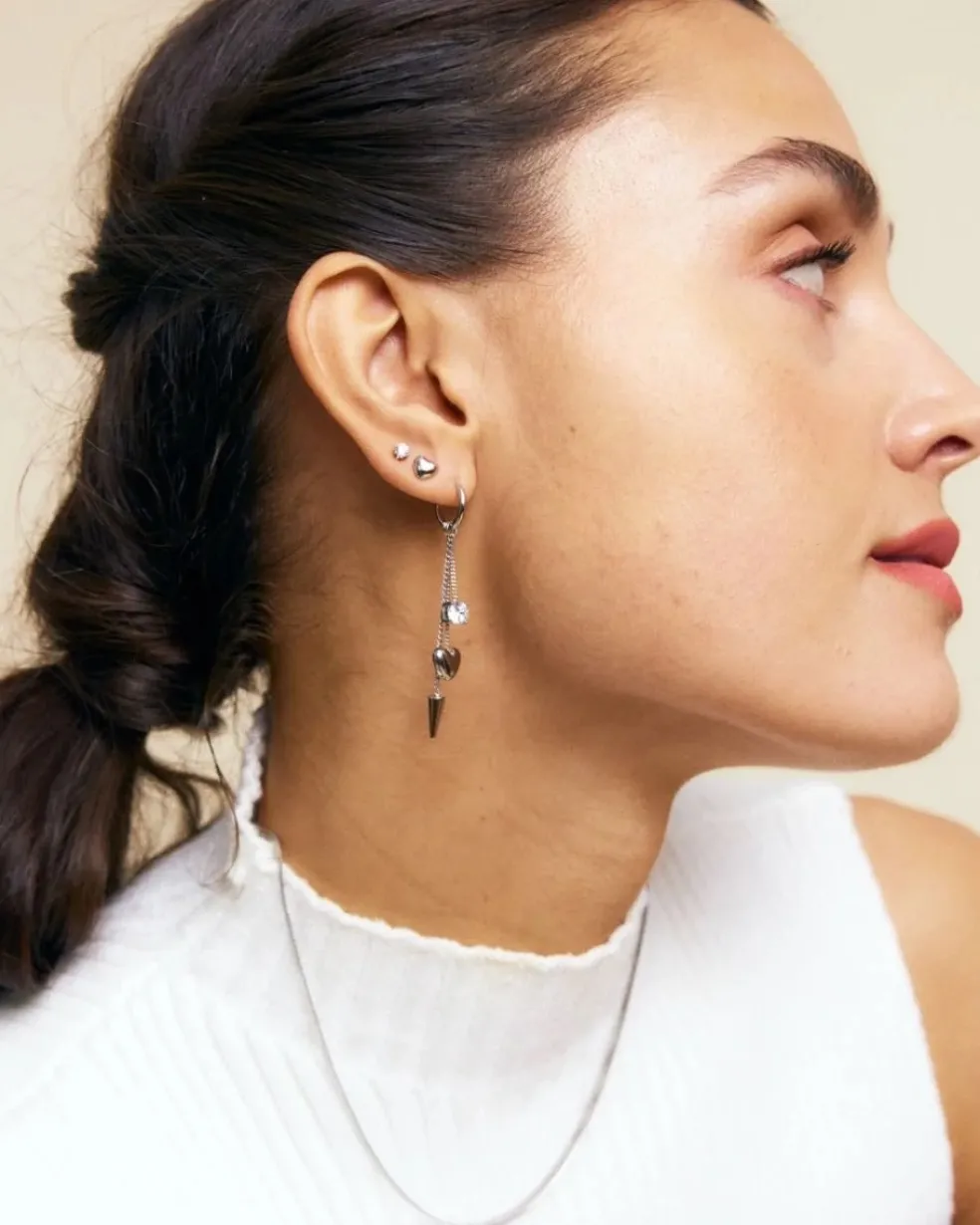 Edblad - Örhängen Peak Hoops Multi Heart Guld