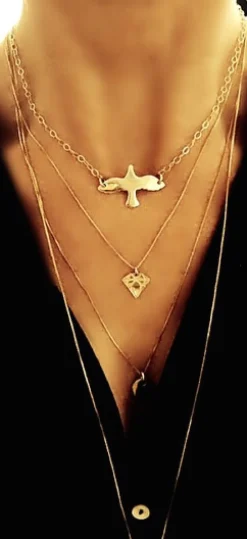 Emma Israelsson - Halsband Duva Stor Golden