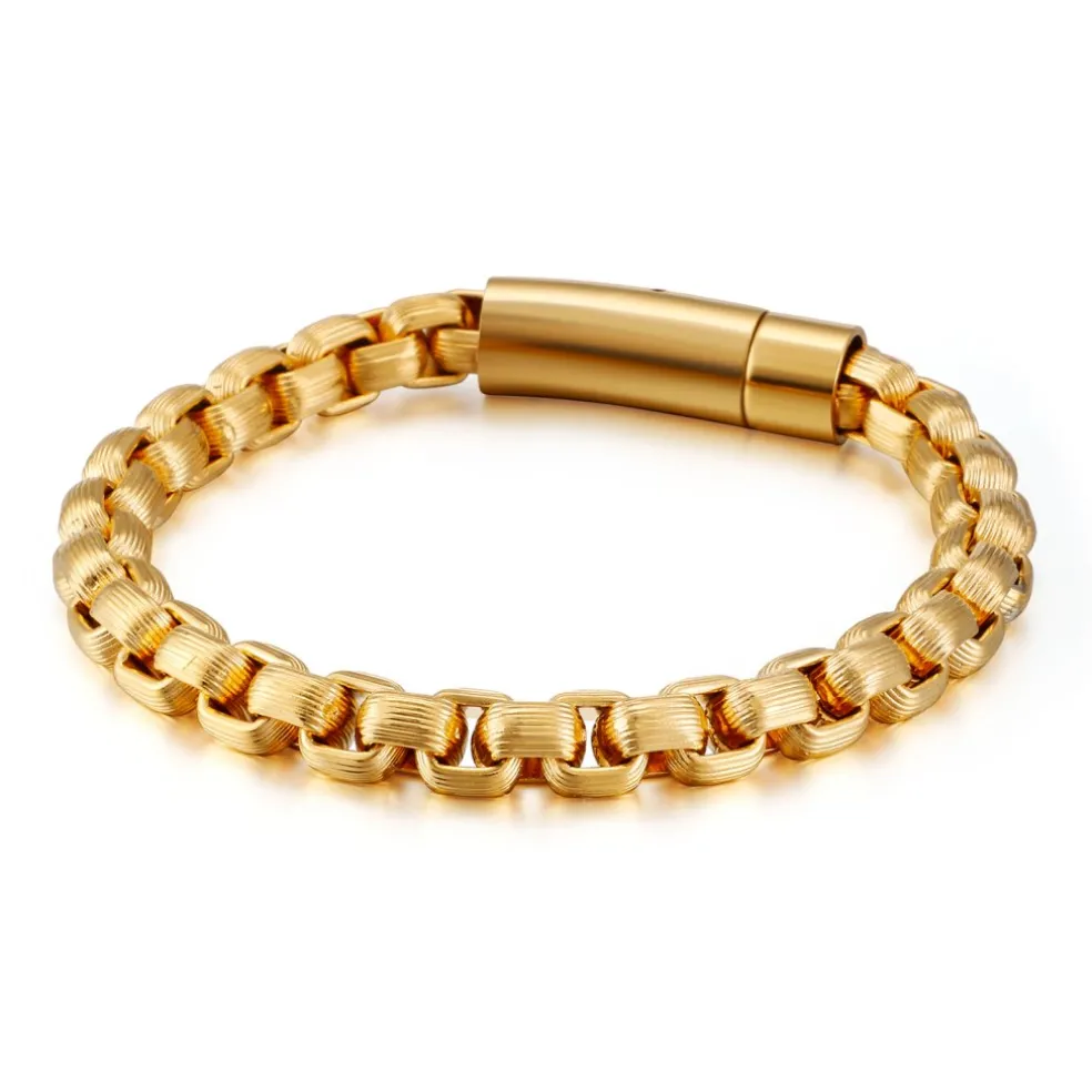 Eron - Armband Box Lines Guld