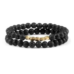 Eron - Armband 2-pack Guld Lavasten