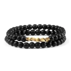 Eron - Armband 2-pack Guld Matt Svart