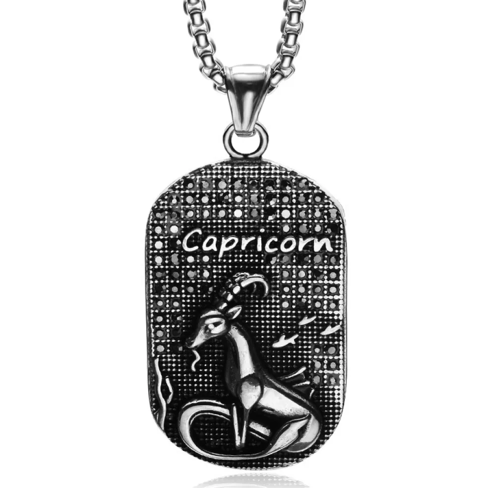 Eron - Halsband Stjärntecken Stenbocken Stål