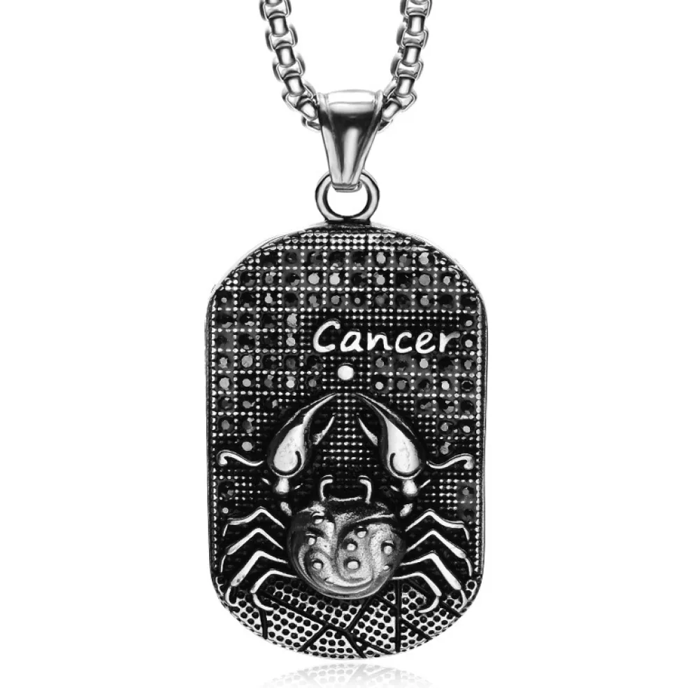 Eron - Halsband Stjärntecken Kräftan Stål