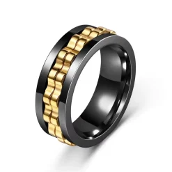 Eron - Ring Rotatable DBL Svart Mix