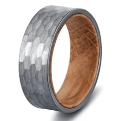 Eron - Ring Tungsten Hammered Silver