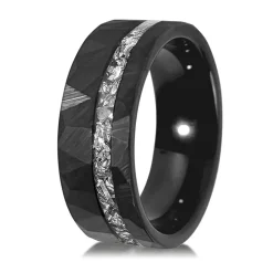 Eron - Ring Tungsten Meteroite Svart