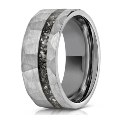 Eron - Ring Tungsten Meteroite Silver