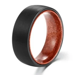 Eron - Ring Tungsten Rosewood Svart