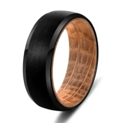 Eron - Ring Tungsten Whiskey Svart