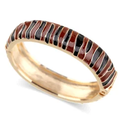 Fashion - Armband Emalj Zebra Brun
